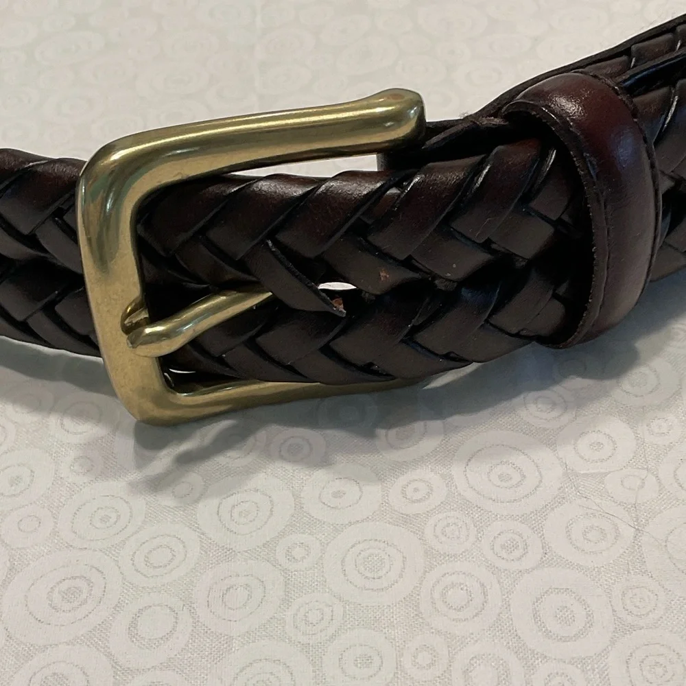 Braided Leather Belt - Brown - Picture 2 of 7